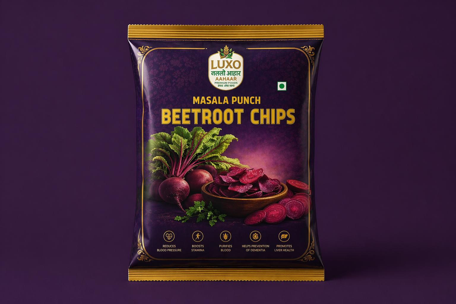 Luxo  Aahaar Masala Punch Beetroot Chips 