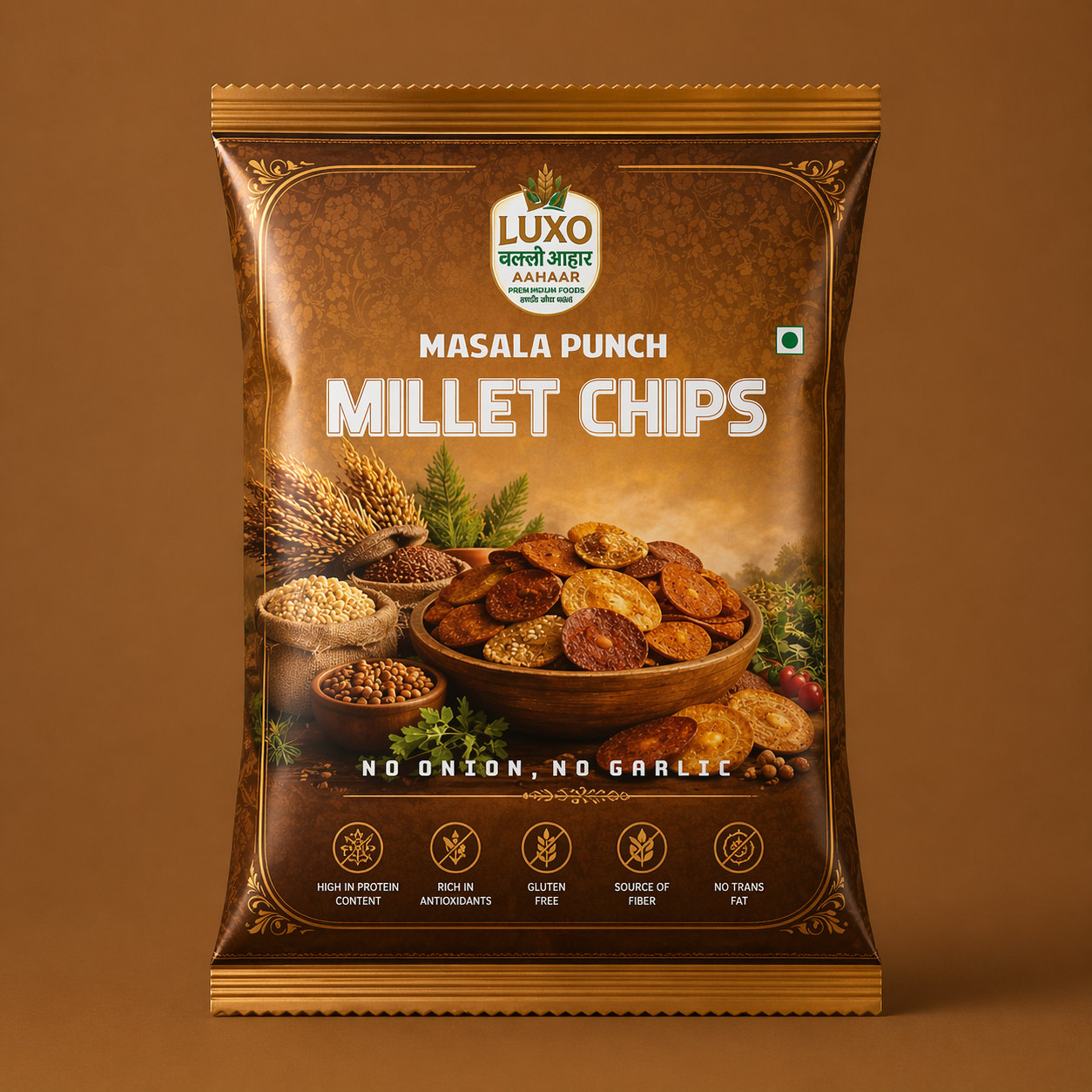 Luxo Aahaar Masala Punch Millet Chips 