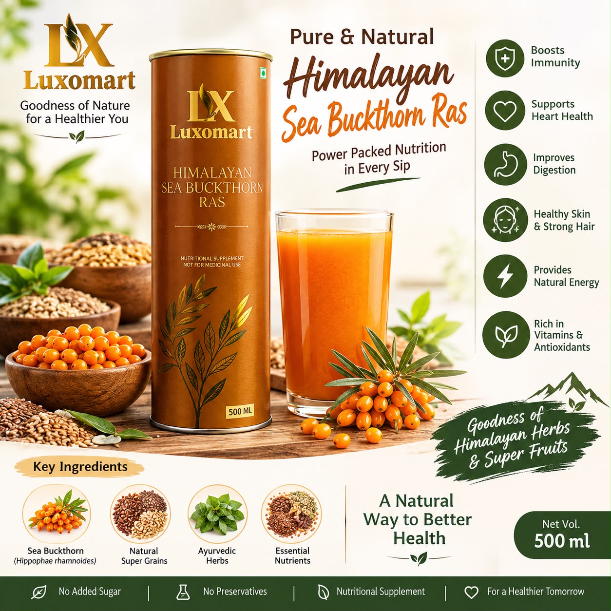 Himalayan Sea-Buckthorn Juice (500 ML)