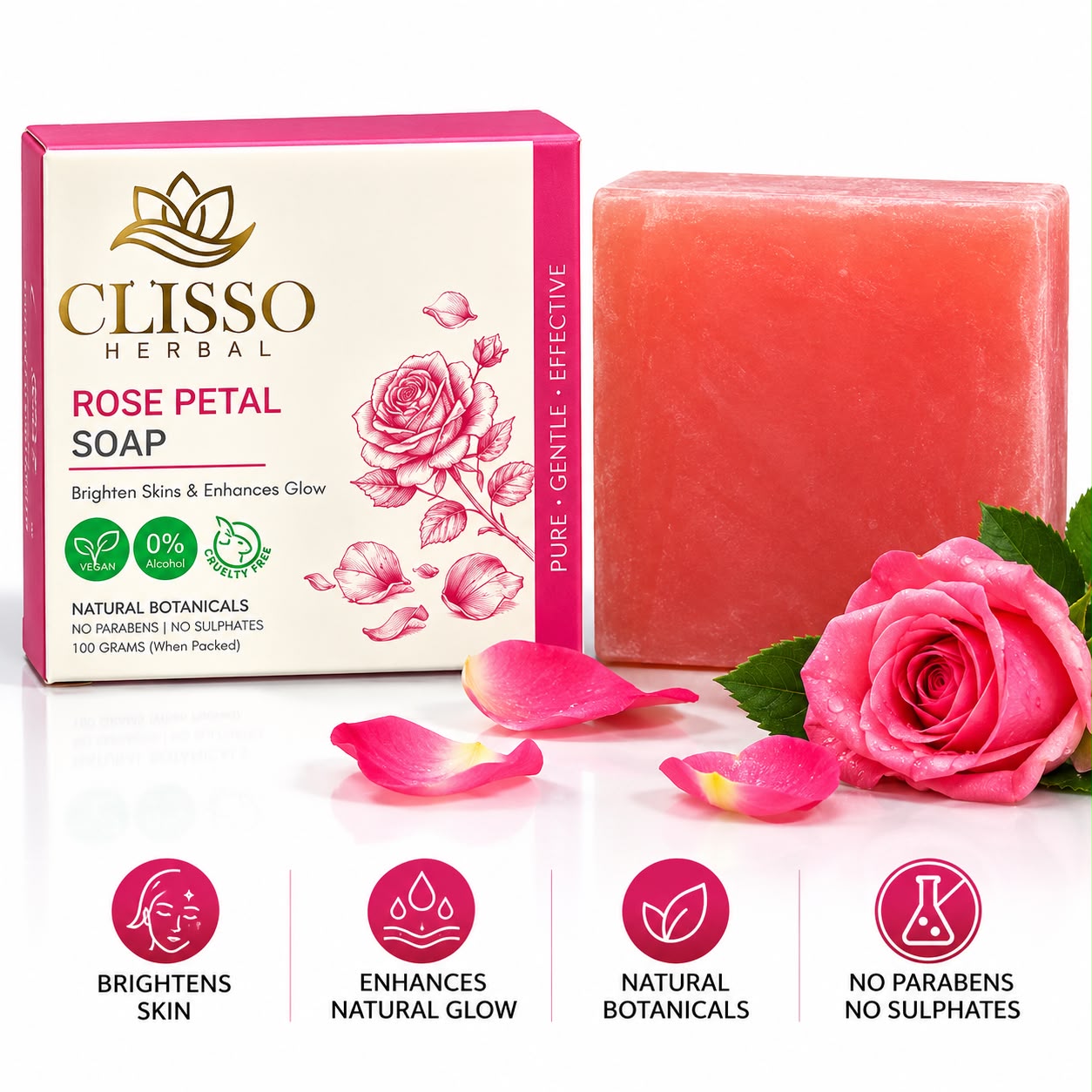 CLISSO HERBAL ROSE PETAL SOAP 