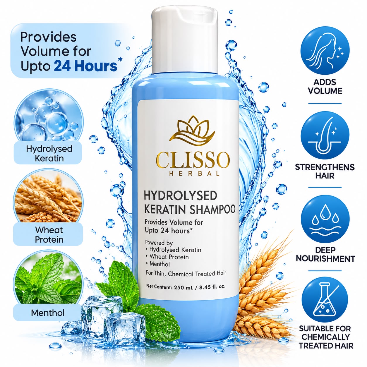 CLISSO HERBAL HYDROLYSED KERATIN SHAMPOO